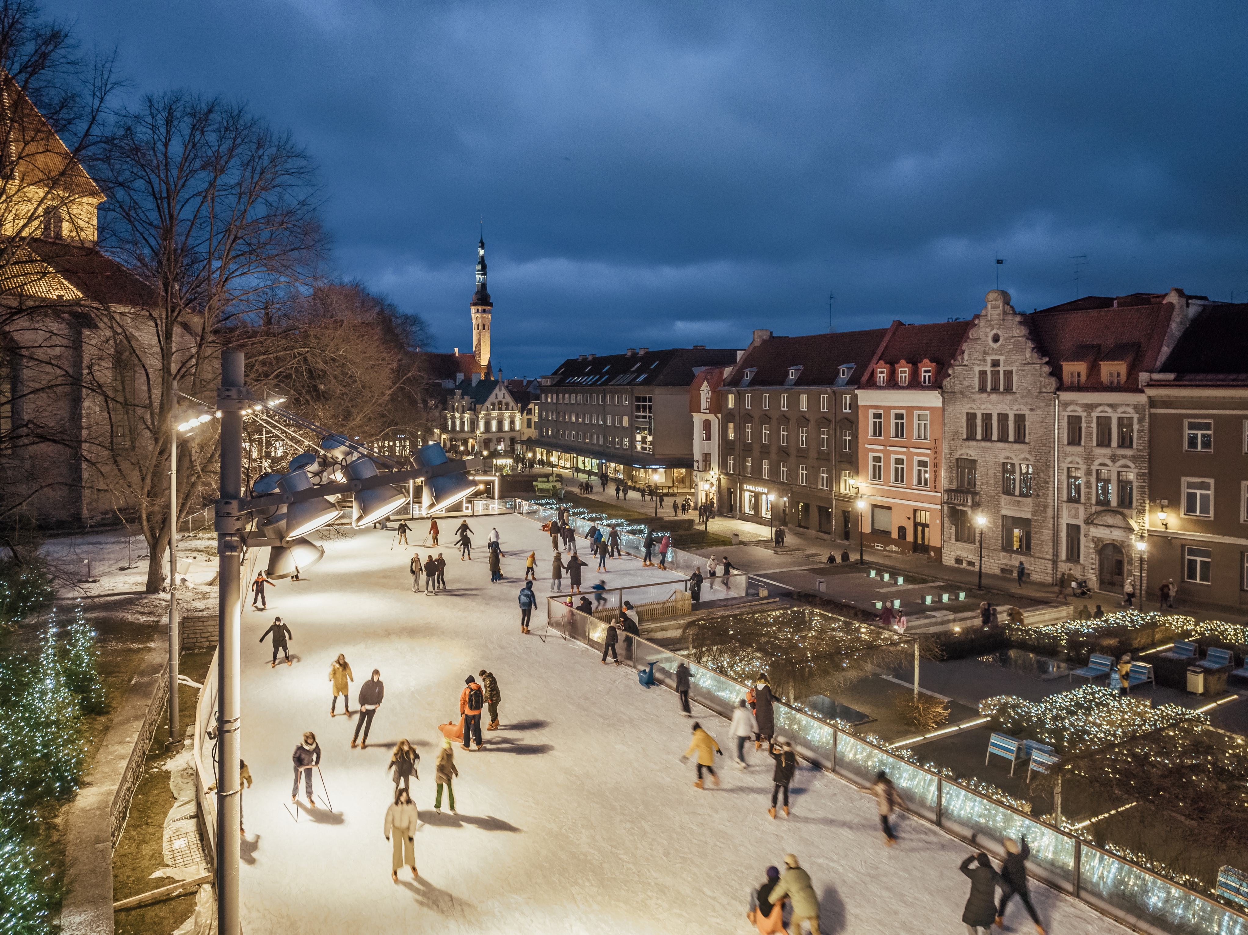 A unique pop-up ice skating rink in the centre of Tallinn's Old Town, which opens at the beginning of December and closes at the end of March or the b